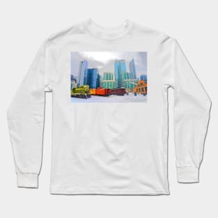 Trains in Roundhouse Park, Toronto Long Sleeve T-Shirt